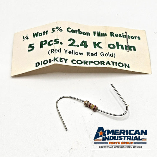 Lot of 3 2.4K ohm 1/4W 5% carbon film axial resistors for circuit repair and vintage electronics restoration