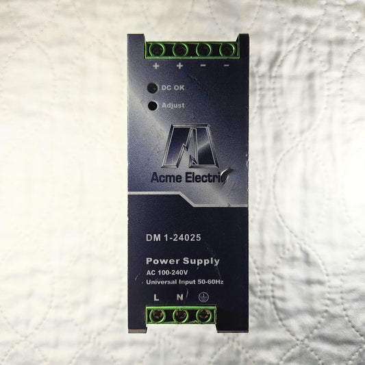 Acme Electric DM 1-24025 power supply 24VDC 2.5A 100-240VAC for industrial control panels and automation systems