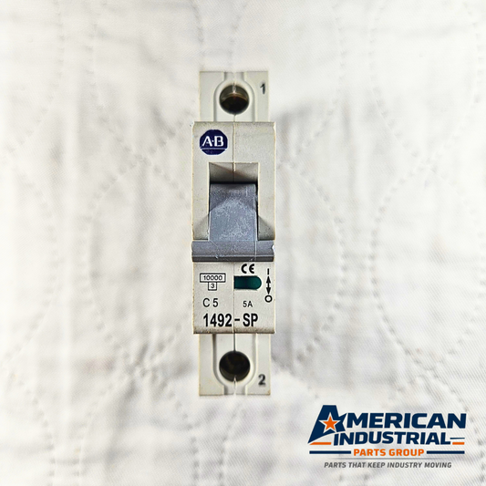 Allen-Bradley 1492-SP1C050 miniature circuit breaker 5A 1-pole 240/415VAC DIN rail for industrial electrical panels and MRO applications