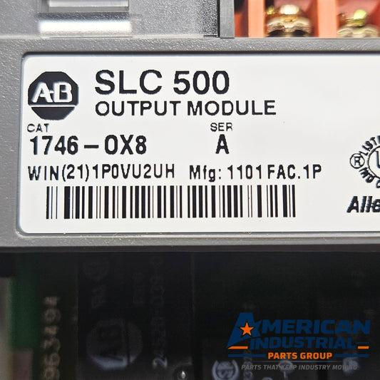 Allen-Bradley 1746-OX8 Series A SLC 500 8-point relay output module for PLC automation systems and control panels