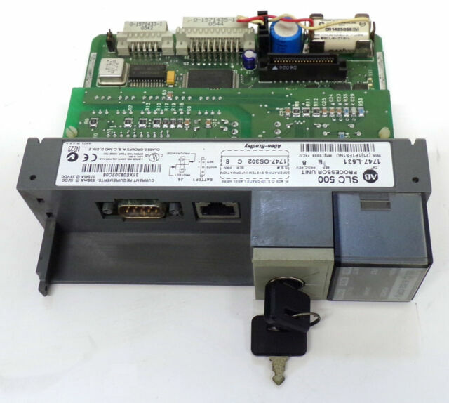Allen-Bradley 1747-L531 SLC 500 PLC CPU with 1747-M11 memory module for industrial automation systems and MRO replacement stock