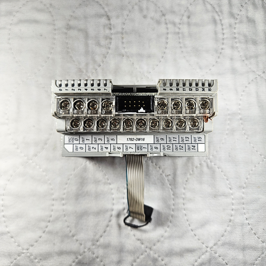 Allen-Bradley 1762-OW16 Digital Output Module industrial automation/MRO PLC output module component. American Industrial Parts Group.