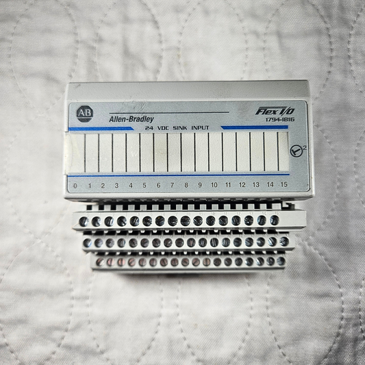 Allen-Bradley 1794-IB16 input module for industrial automation and MRO PLC I/O applications. American Industrial Parts Group.