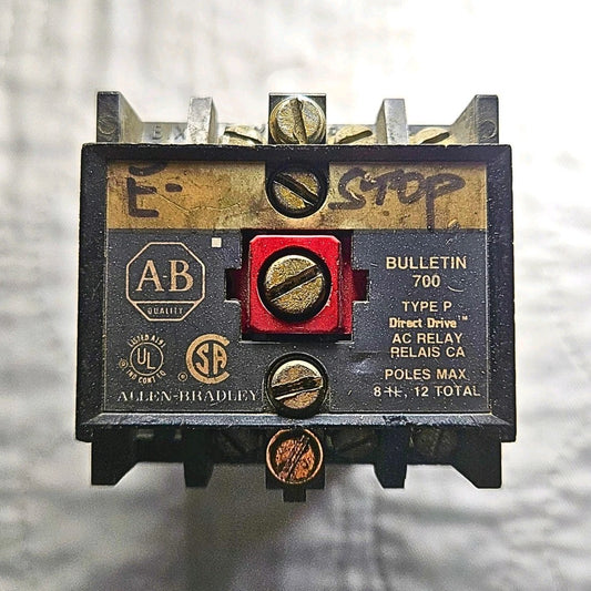 Allen-Bradley 700 Type P Control Relay industrial automation/MRO relay component. American Industrial Parts Group.