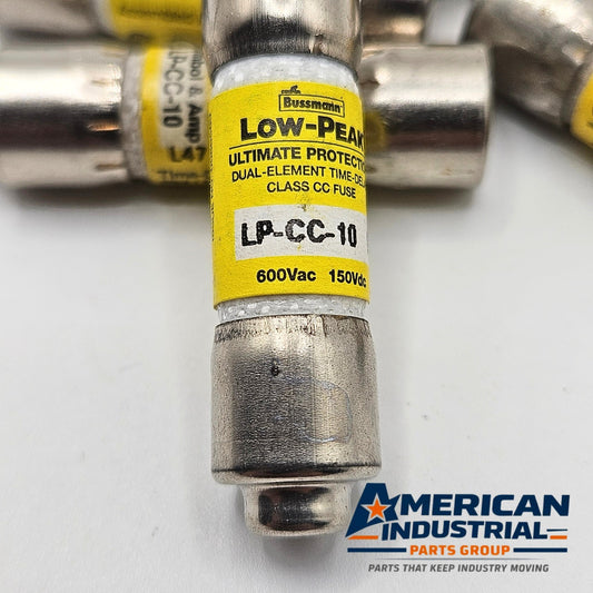 Bussmann LP-CC-10 10A 600VAC Class CC dual-element time-delay fuse for industrial circuit protection