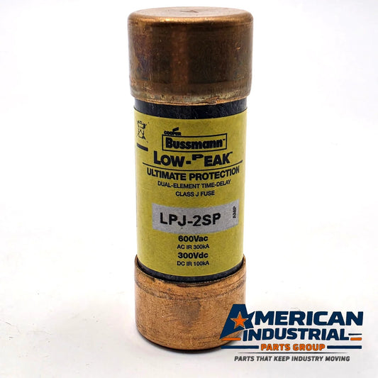 Bussmann LPJ-2SP Low-Peak 2A 600V Class J time-delay fuse for motor circuit and control transformer protection from American Industrial Parts Group