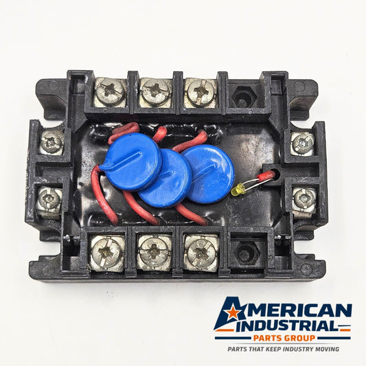Carlo Gavazzi RZ4825HDP0 solid state relay side view for industrial automation and MRO control applications. American Industrial Parts Group.
