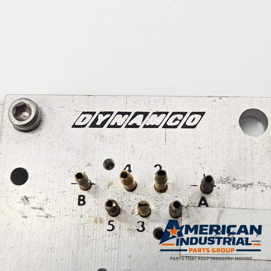 Dynamco 2436-O solenoid valve manifold plate for MRO pneumatic applications. American Industrial Parts Group.