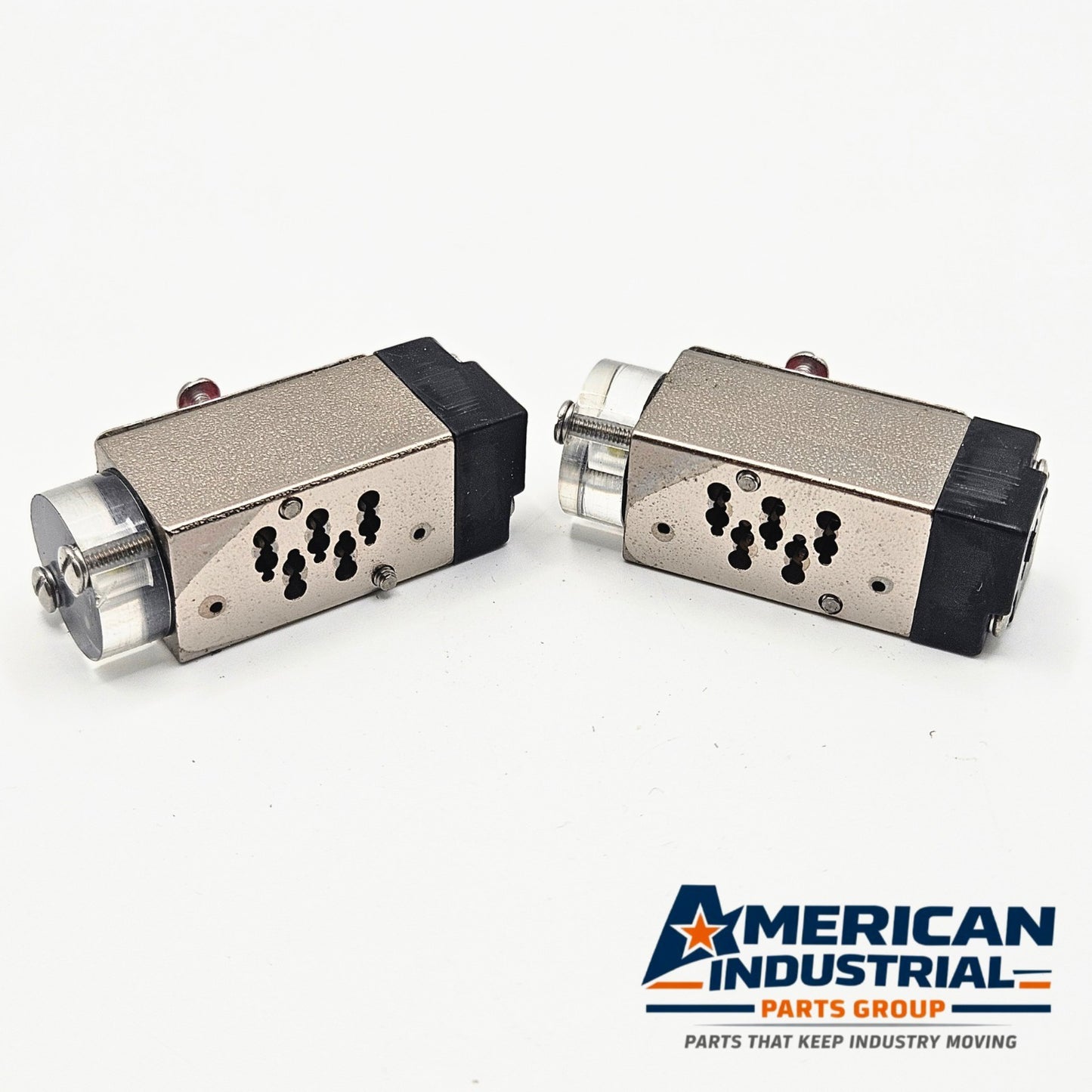 Dynamco D20S0K00 CV pneumatic solenoid valve lot for MRO spare parts. American Industrial Parts Group.