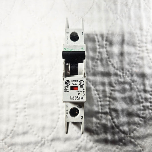 Eaton Moeller FAZ-D6/1-NA Circuit Breaker industrial automation/MRO circuit protection component. American Industrial Parts Group.
