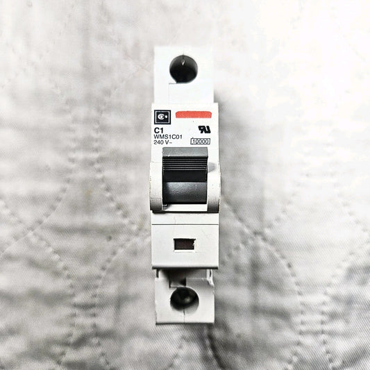GE Vynckier WMS1C01 mini circuit breaker for industrial automation and MRO applications. American Industrial Parts Group.