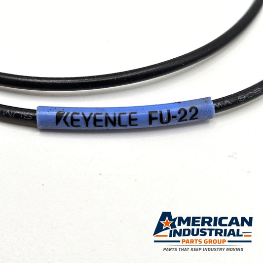 Keyence FU-22 focused-beam reflective fiber optic sensor unit 50cm fixed fiber for industrial automation