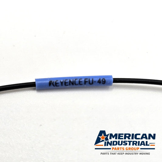 Keyence FU-49 diffuse reflective fiber optic sensor unit 1m fixed fiber 1.5mm head for industrial automation