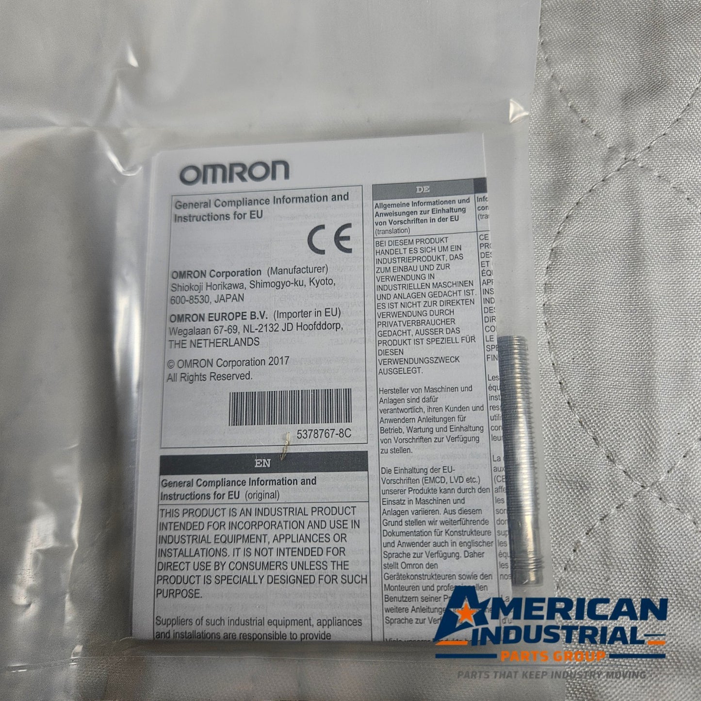 Omron E2E-X2B2L8-M5 inductive proximity sensor PNP NC 0-2mm 10-30VDC M8 for industrial automation systems