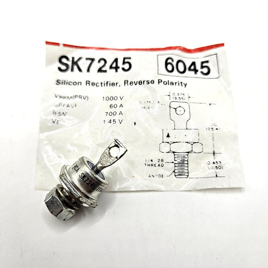 RCA SK7245 60A 1000V silicon stud rectifier DO-5 anode to case NTE6045 ECG6045 cross-reference for power supply and welder repair