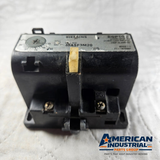 Siemens ESP100 45ASF3M20 overload relay 13-27A 600VAC for motor control and industrial automation systems