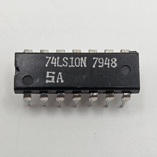 Signetics 74LS10N triple 3-input NAND gate TTL IC 14-pin DIP vintage new old stock for legacy logic repair