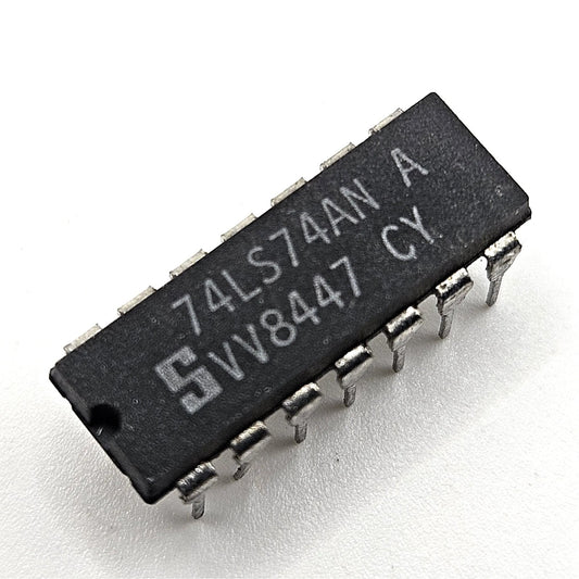 Lot of 10 Signetics 74LS74AN dual D flip-flops 14-pin DIP new old stock for vintage electronics repair and TTL logic circuits