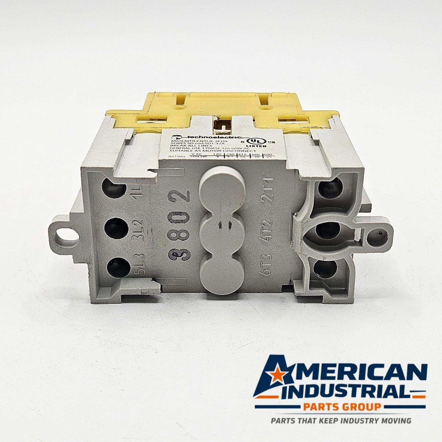 Technoelectric SD1-032-RR 3-pole 32A 600VAC rotary disconnect switch for industrial electrical panels and motor disconnect applications