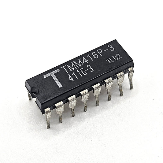 Lot of 10 Toshiba TMM416P-3 4116-3 16Kx1 200ns dynamic RAM vintage ICs in plastic DIP-16 packages for retro computer and legacy electronics repair