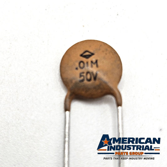 Unbranded 0.01uF 50V 10nF 103 ceramic disc capacitor radial lead for bypass, decoupling, and circuit board repair