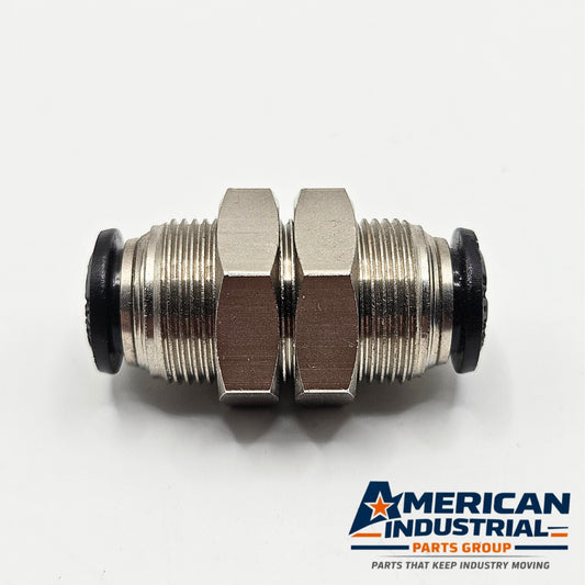 Unbranded push-to-connect pneumatic fitting for MRO air line applications. American Industrial Parts Group.