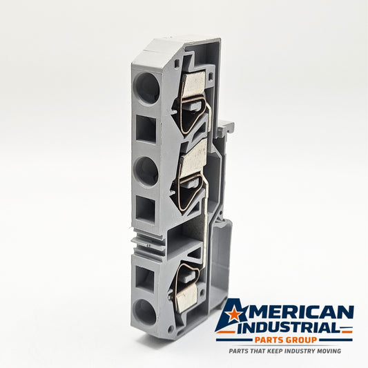 WAGO 283 terminal block side view for industrial automation and MRO DIN rail wiring applications. American Industrial Parts Group.