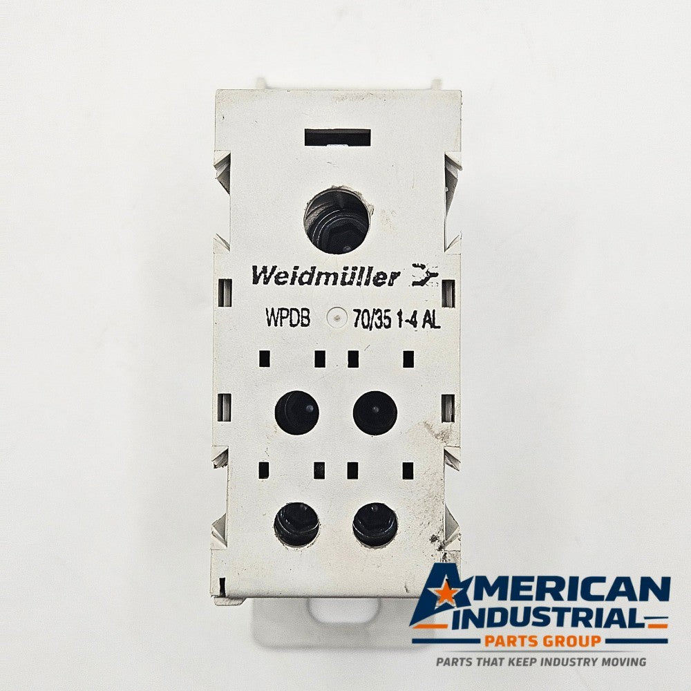 Weidmuller WPDB 70/35 1-4 AL power distribution block 600V 175A 1-in 4-out DIN rail for industrial power distribution