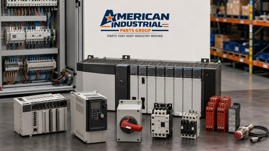 Allen-Bradley PLCs, drives, disconnects, motor controls, safety modules, and sensors featured in the American Industrial Parts Group buyer’s guide.