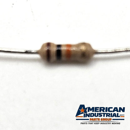 10K ohm 10% axial lead fixed resistor brown black orange silver through-hole for circuit board repair and vintage electronics restoration