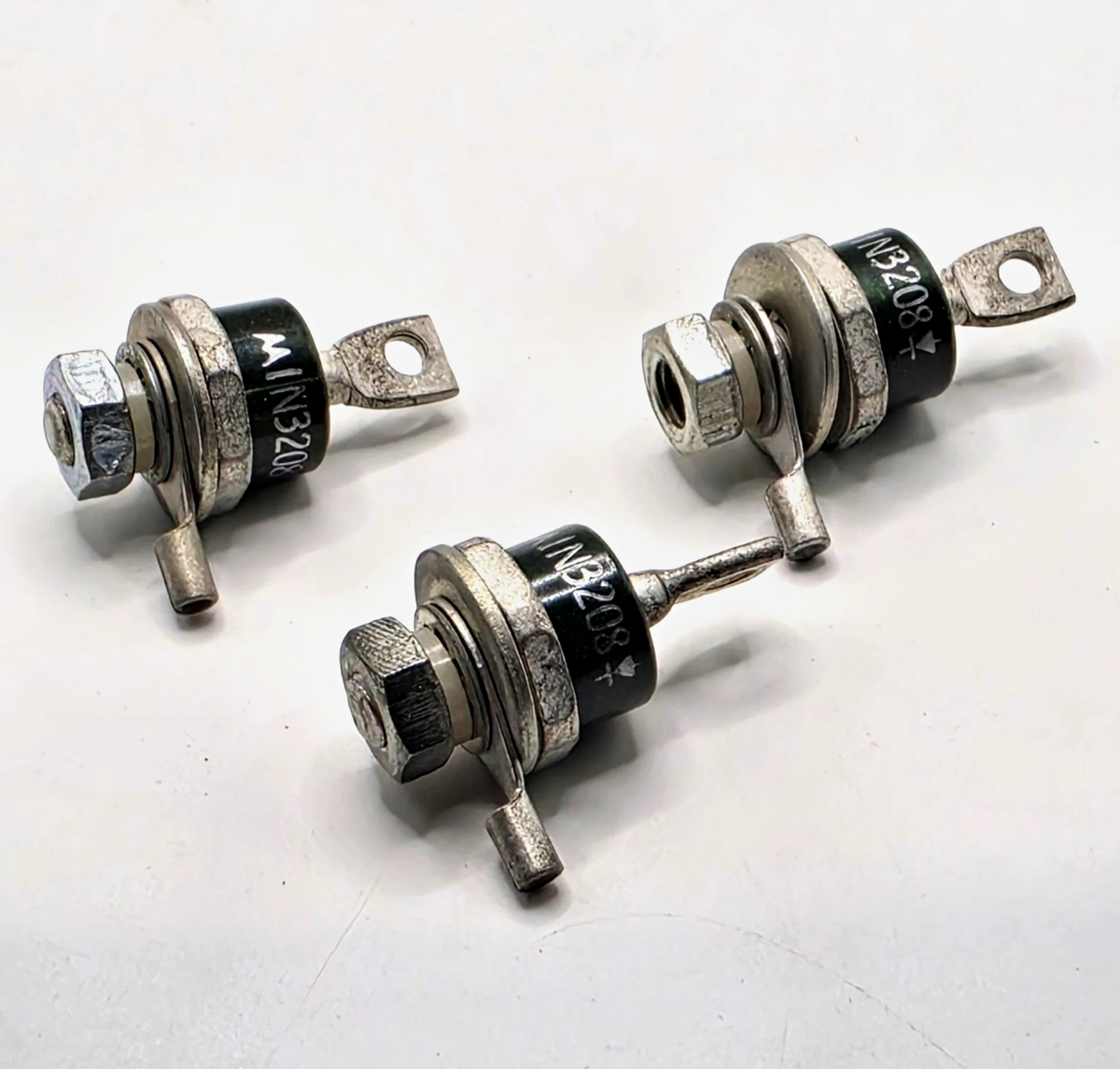 Lot of 3 1N3208 50V 15A stud mount rectifier diodes DO-5 for battery charger and power supply repair from American Industrial Parts Group