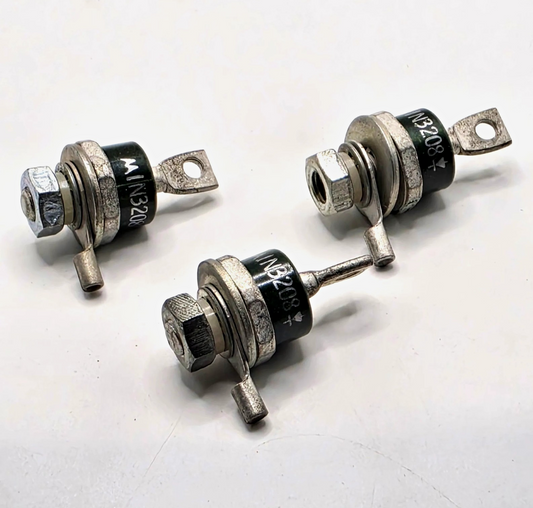 Lot of 3 1N3208 50V 15A stud mount rectifier diodes DO-5 for battery charger and power supply repair from American Industrial Parts Group