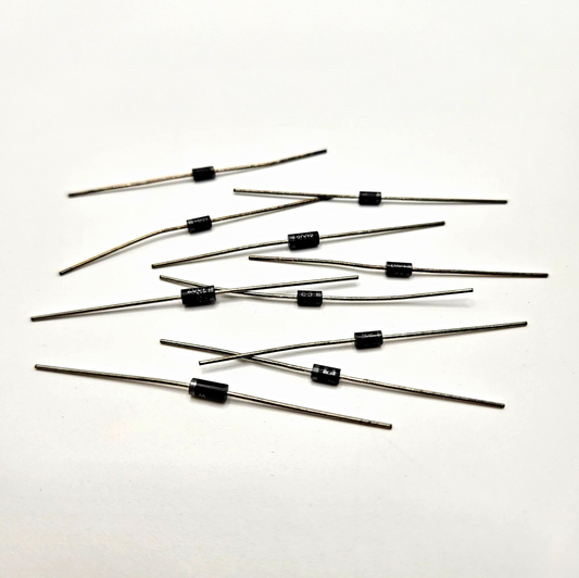 Lot of 10 1N4008 rectifier diodes 1A 1200V DO-41 for power supply and electronic repair from American Industrial Parts Group