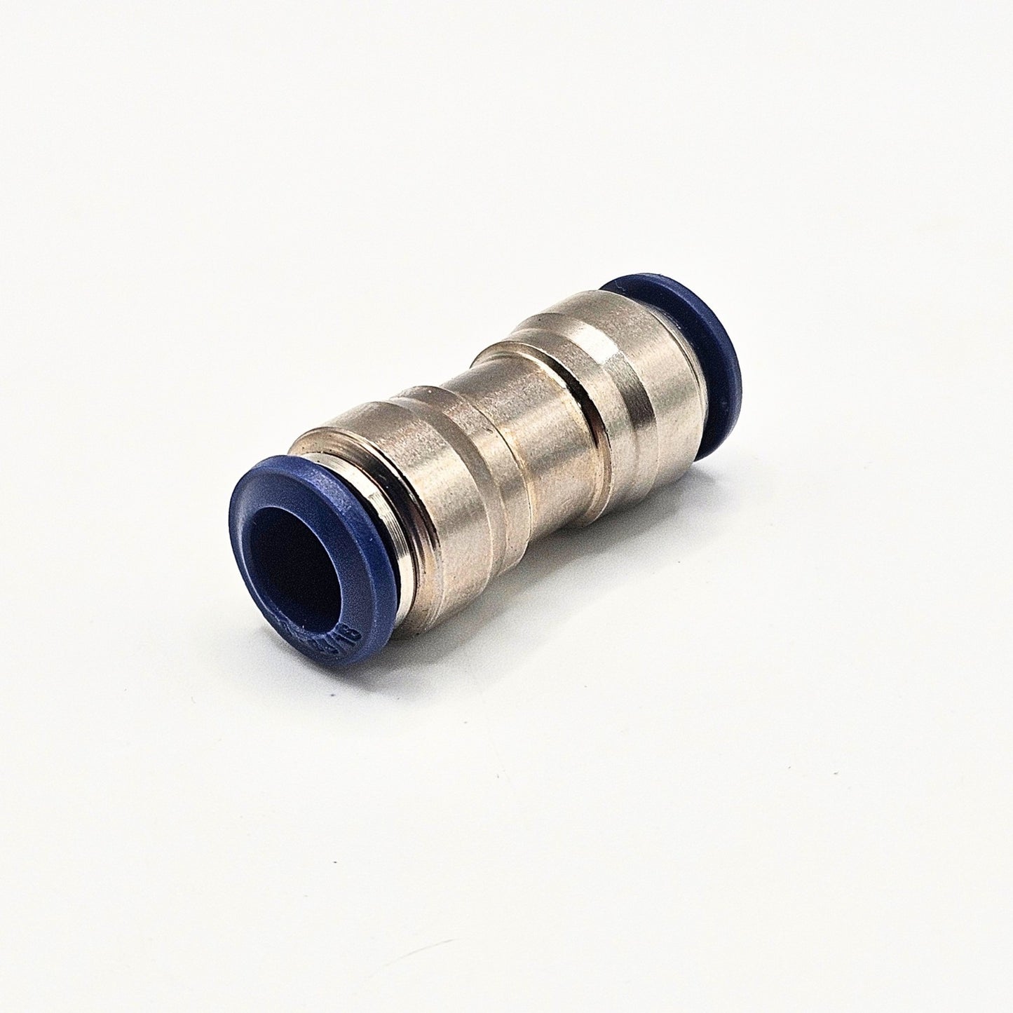 5/16 inch push-to-connect pneumatic tube union fitting overview, industrial automation MRO air line connector component. American Industrial Parts Group.