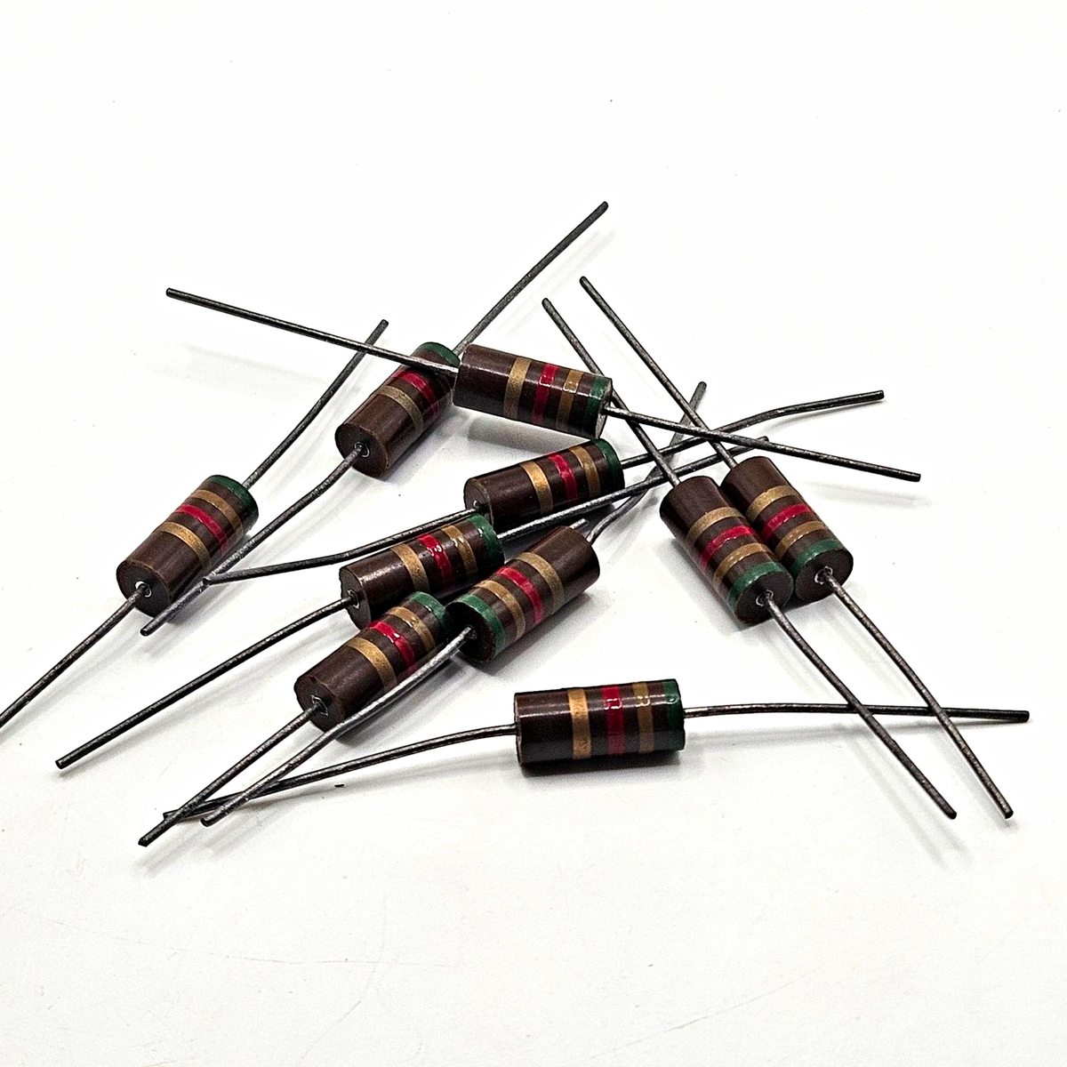 5.1K ohm 2W 5% axial lead resistors lot of 10 new old stock for amplifier and power supply repair