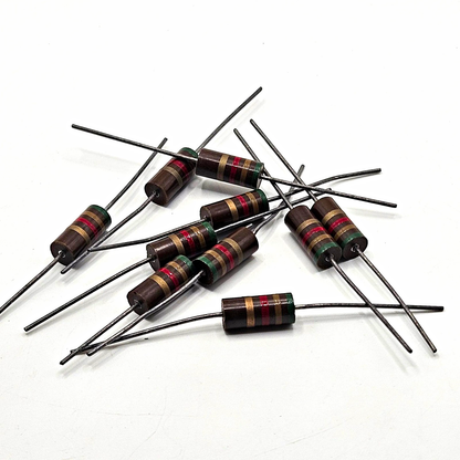 5.1K ohm 2W 5% axial lead resistors lot of 10 new old stock for amplifier and power supply repair