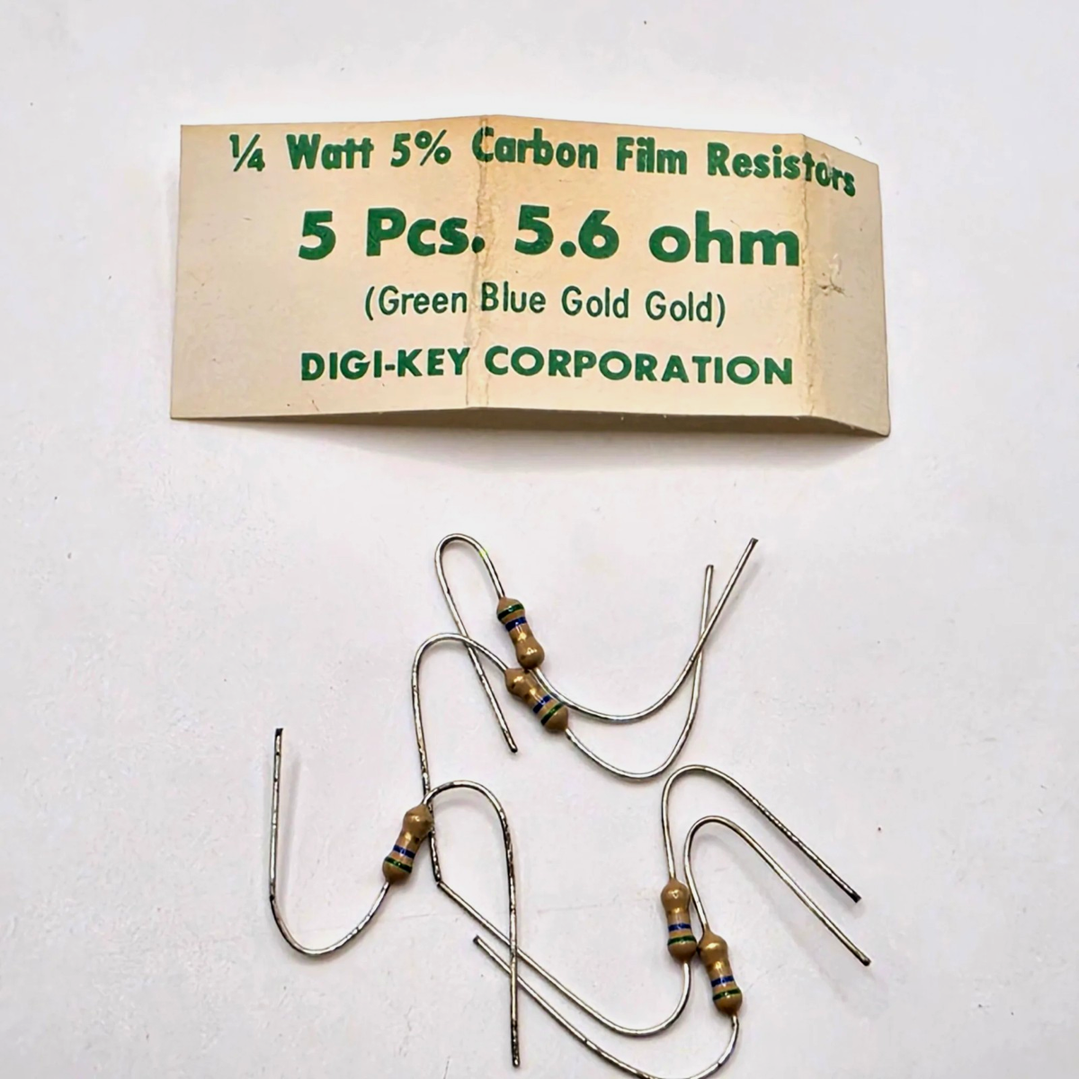 Lot of 5 5.6 ohm 1/4W 5% carbon film axial resistors for circuit board repair from American Industrial Parts Group