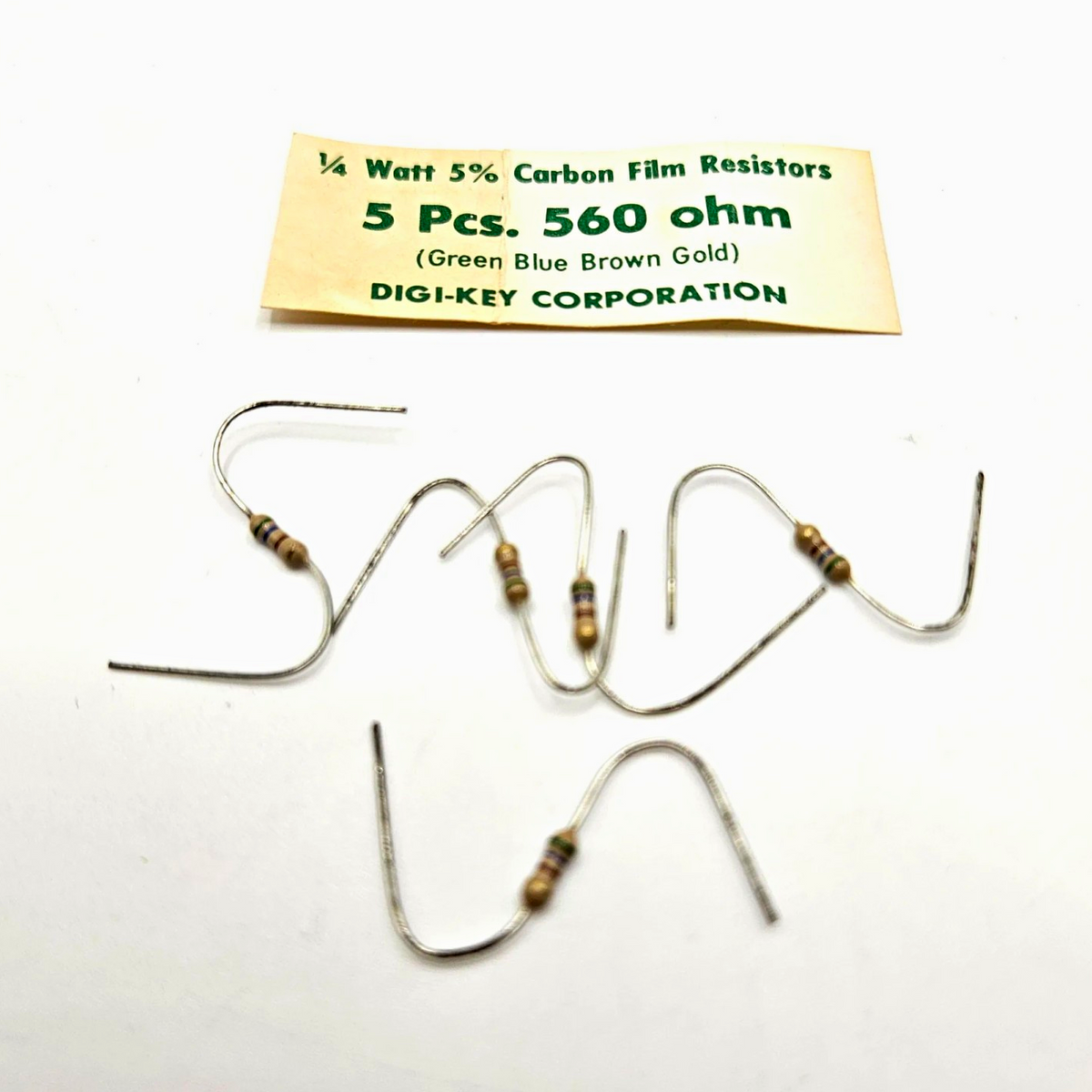 560 ohm 1/4W 5% carbon film axial resistors lot of 5 for circuit repair and vintage electronics restoration