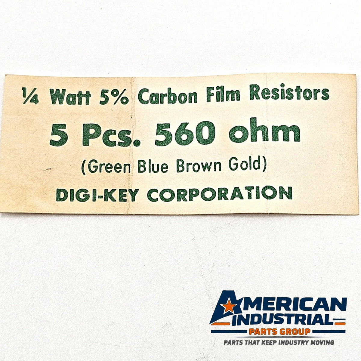 560 ohm 1/4W 5% carbon film axial resistors lot of 5 for circuit repair and vintage electronics restoration