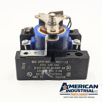 Delta Controls 900 SPST-NO contact block relay for MRO electrical applications. American Industrial Parts Group.