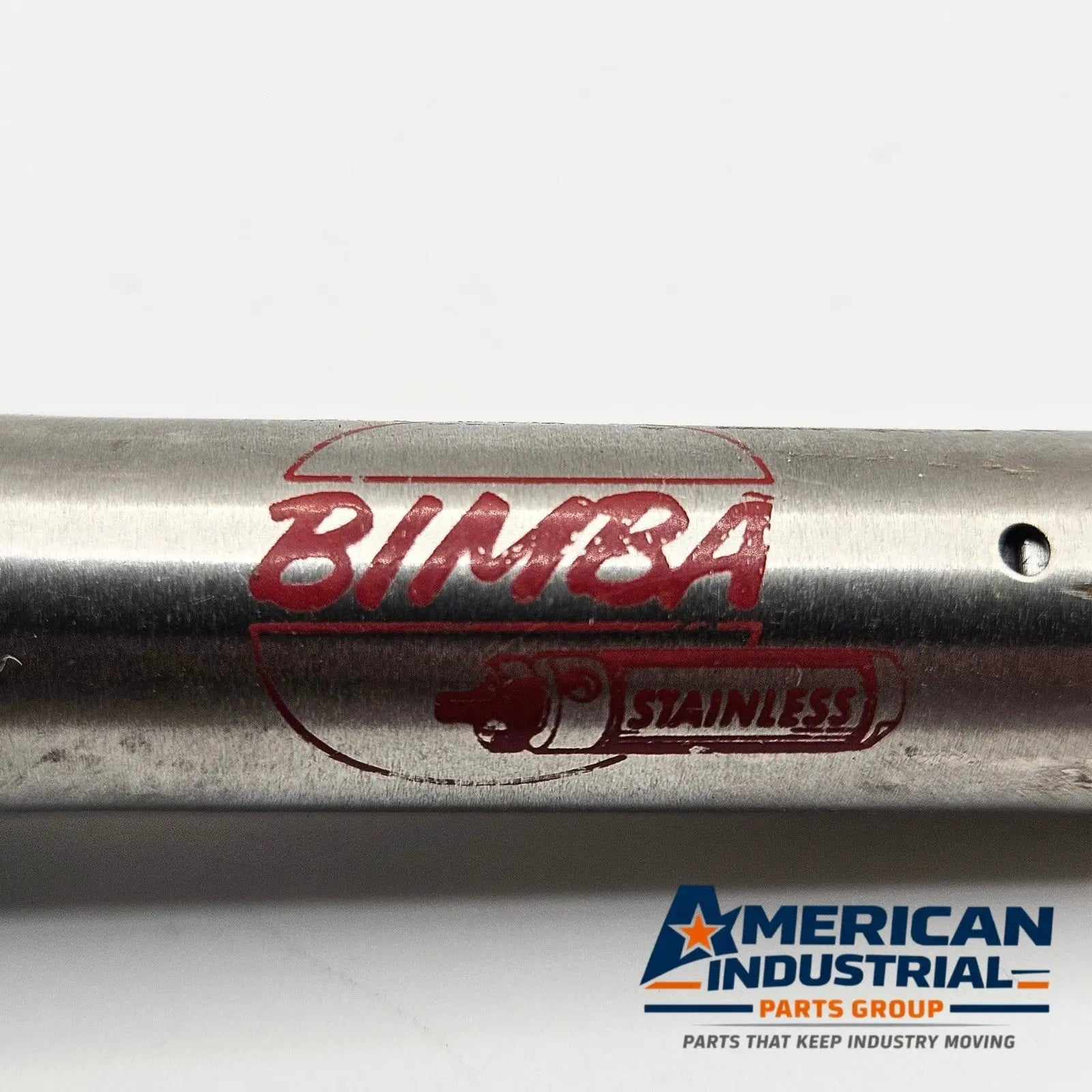 Bimba 010.5-R pneumatic air cylinder with 7/16 inch bore and 1/2 inch stroke for MRO applications. American Industrial Parts Group.