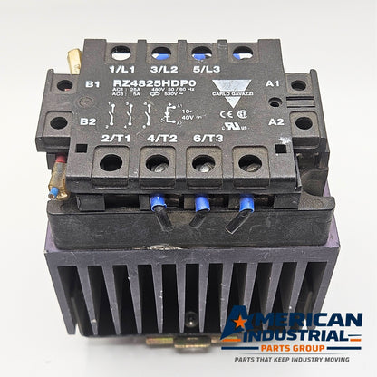 Carlo Gavazzi RZ4825HDP0 Solid State Relay 25A 480V w/ Heat Sink Used