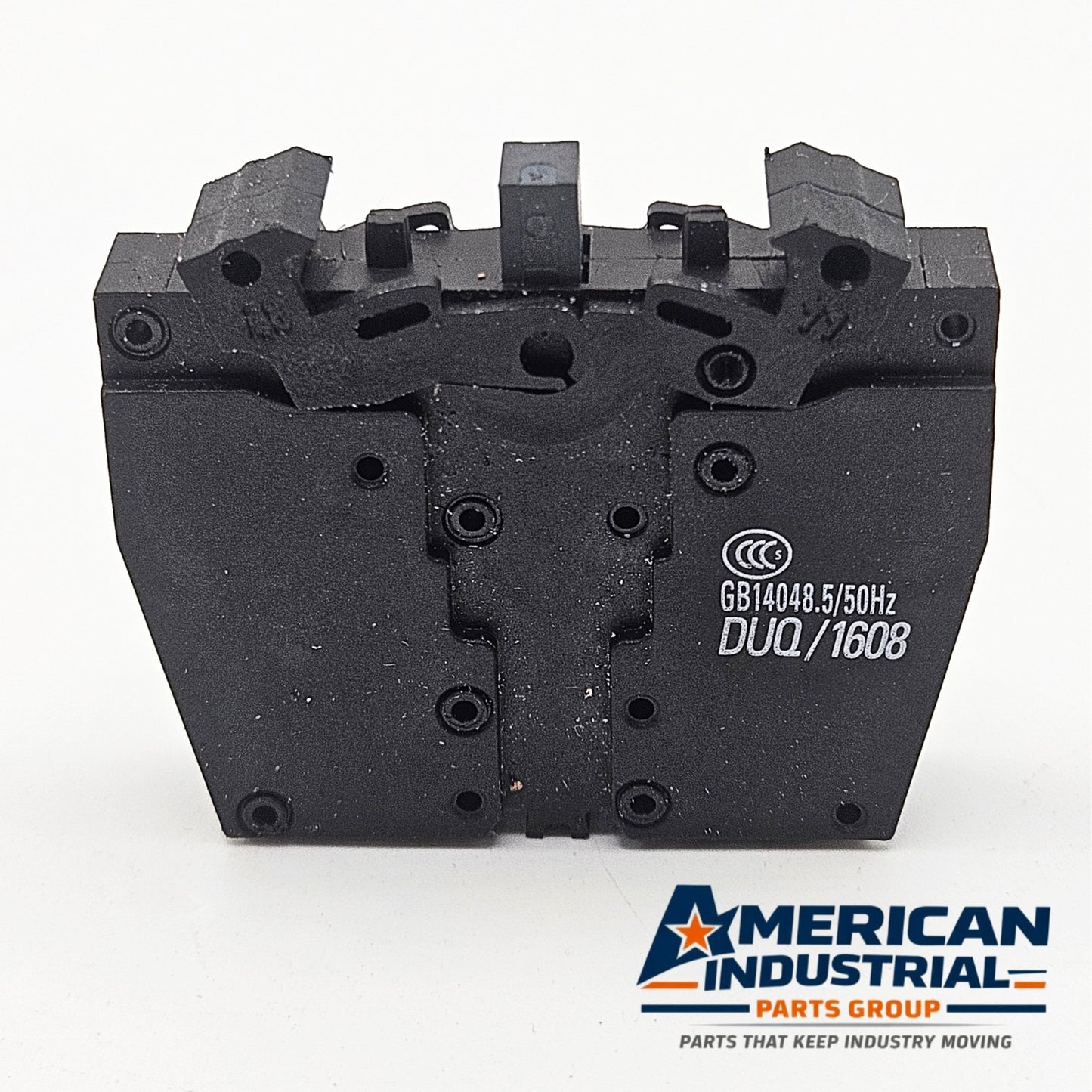Siemens 3SB3400-0H contact block used in industrial control equipment. American Industrial Parts Group.
