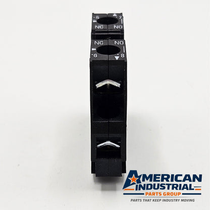 Siemens 3SB3400-0H industrial contact block for pushbutton assemblies. American Industrial Parts Group.