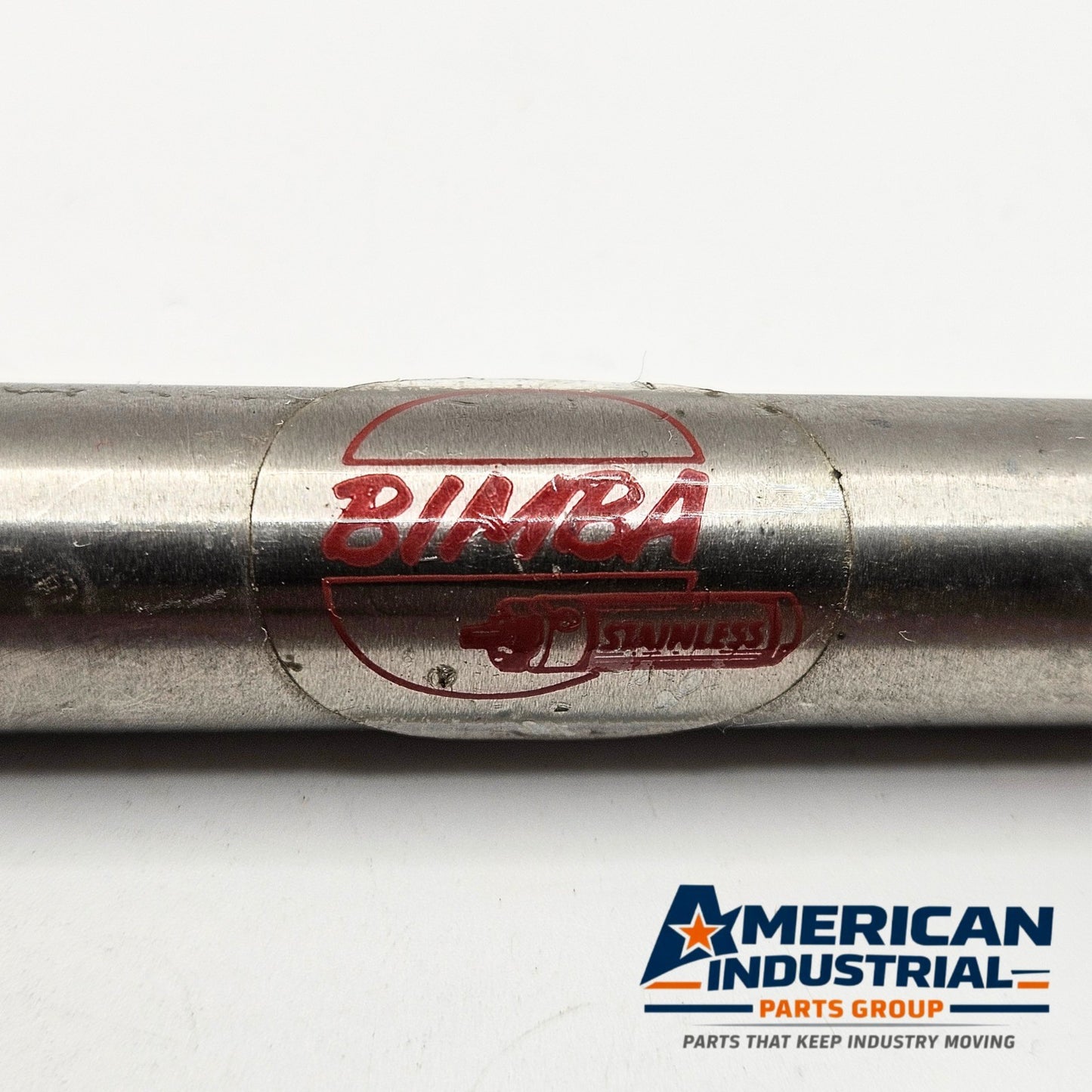Bimba 040.5-R stainless pneumatic cylinder used in industrial automation systems. American Industrial Parts Group.