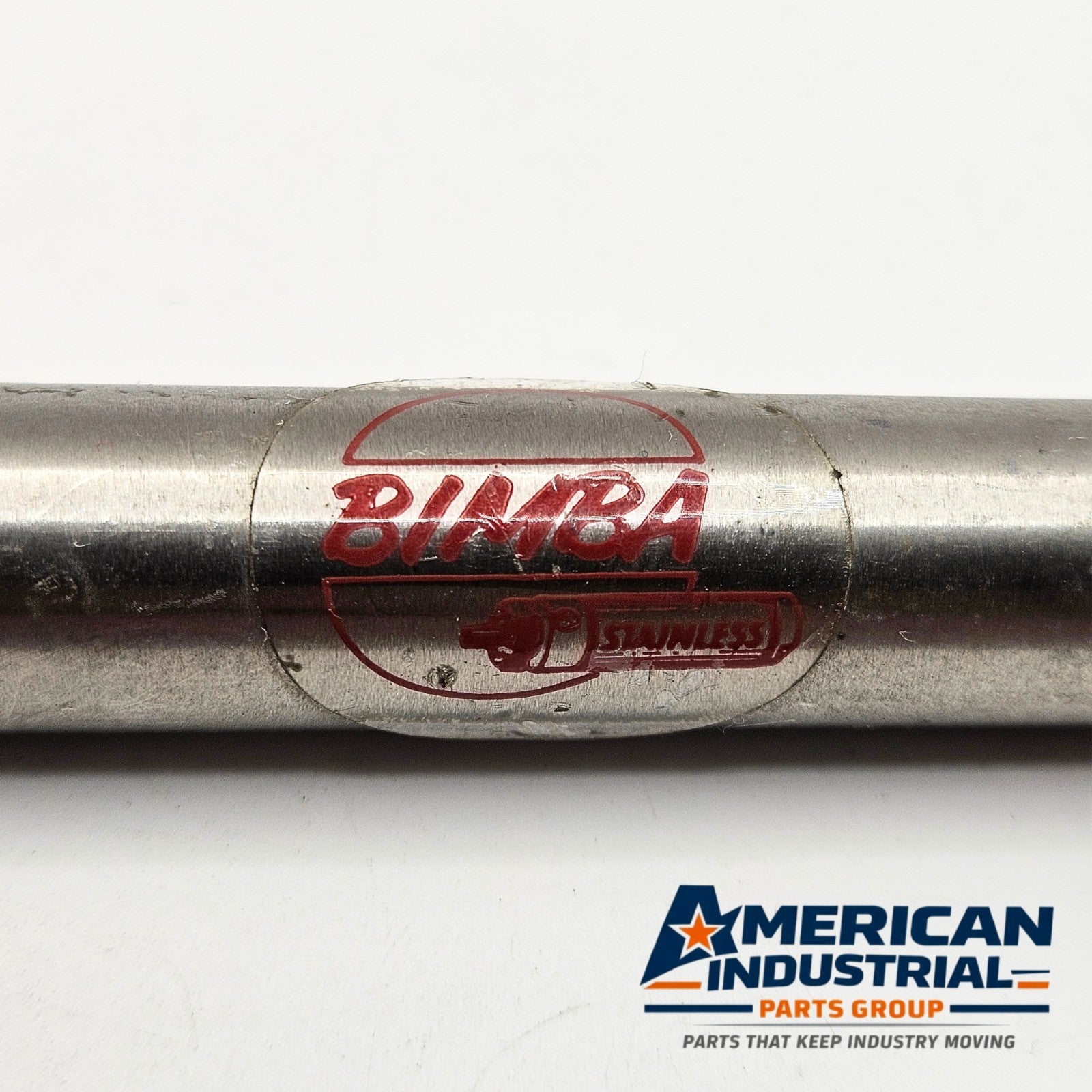 Bimba 040.5-R stainless pneumatic cylinder used in industrial automation systems. American Industrial Parts Group.