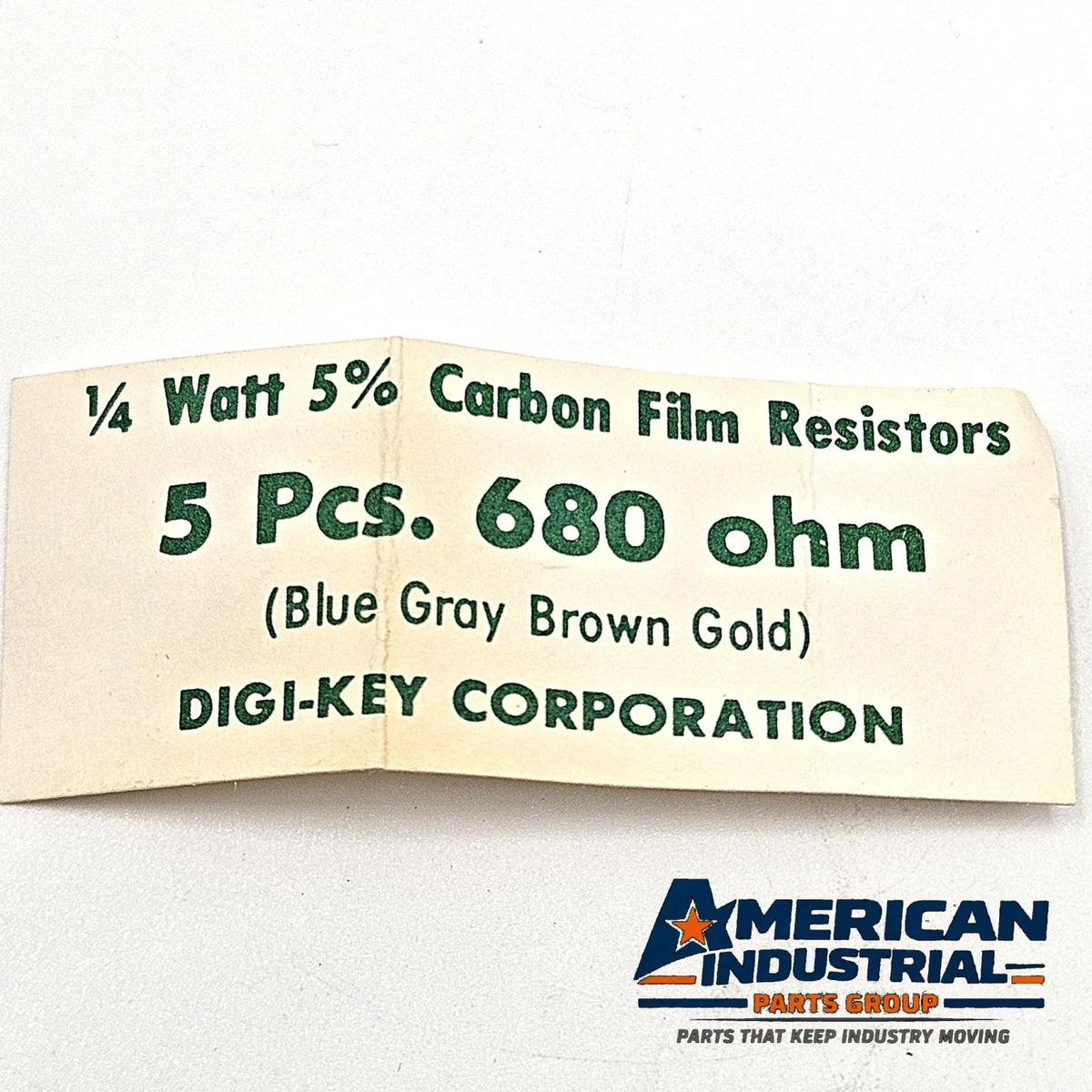 680 ohm 1/4W 5% carbon film axial resistors lot of 5 for circuit repair and vintage electronics restoration