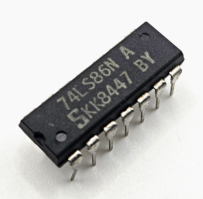 74LS86N quad 2-input XOR gate 14-pin DIP new old stock for vintage electronics repair and TTL logic circuits