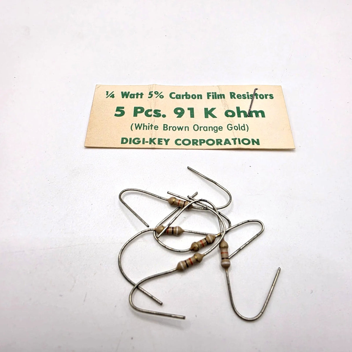 Lot of 5 91K ohm 1/4W 5% carbon film axial resistors for circuit board repair from American Industrial Parts Group