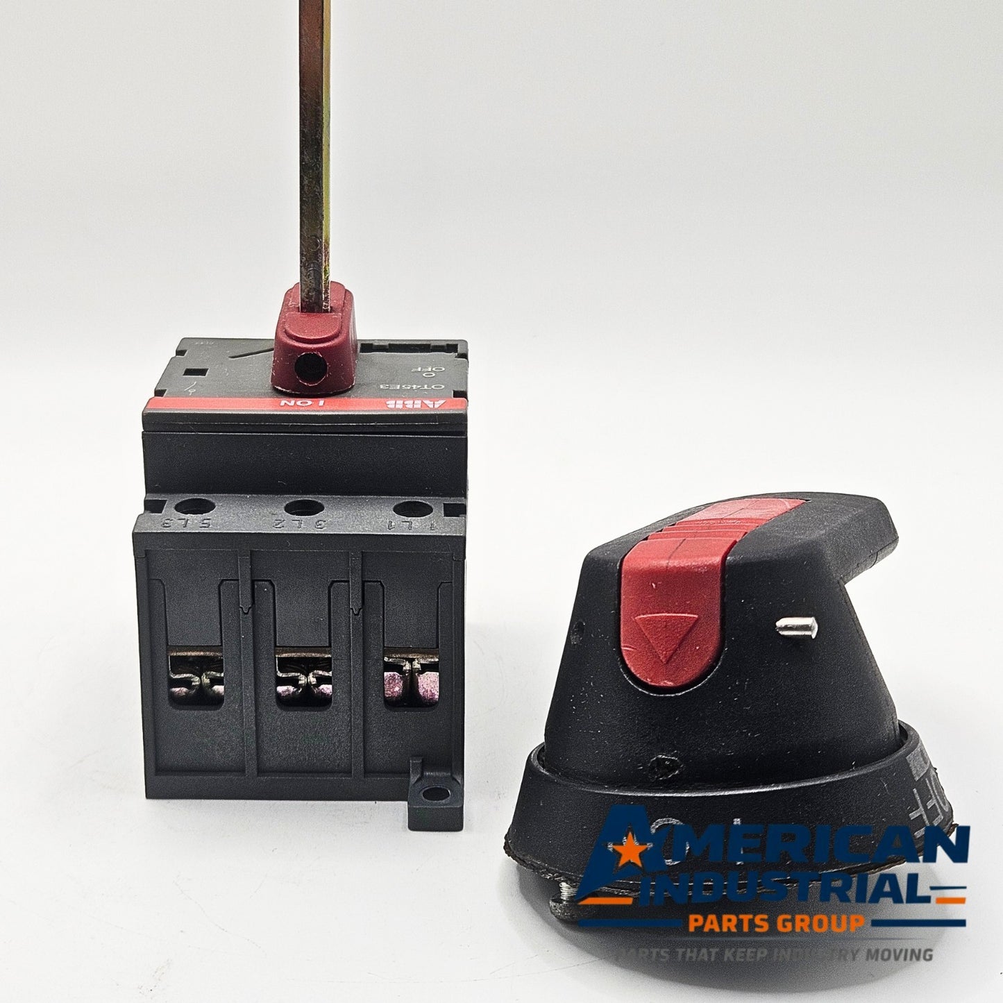 ABB OT45E3 3-pole 63A 600VAC non-fusible disconnect switch for motor control and industrial electrical applications